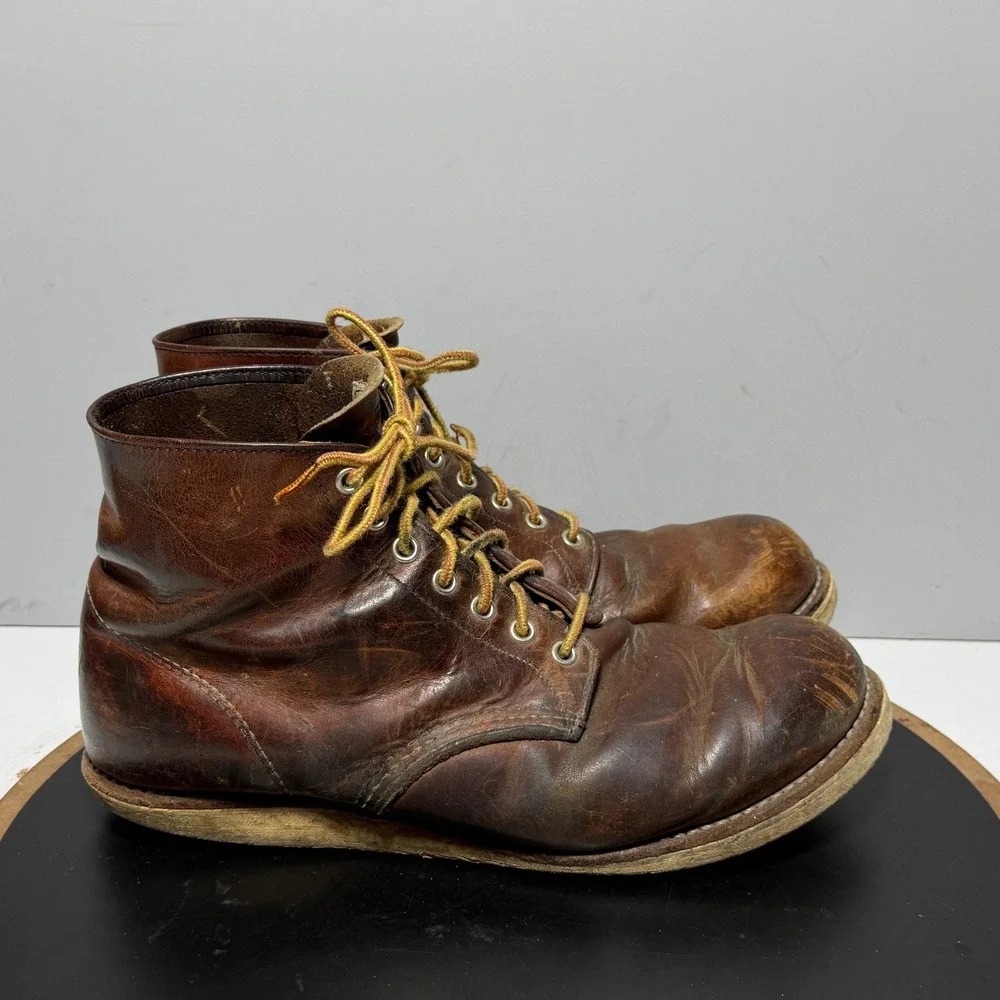 Red Wing 9111 Boots Men Size 10 D Heritage Round Toe‎ Brown Leather USA Workwear